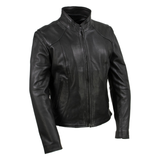 Women's Café Racer Motorcycle Leather Jacket | Black