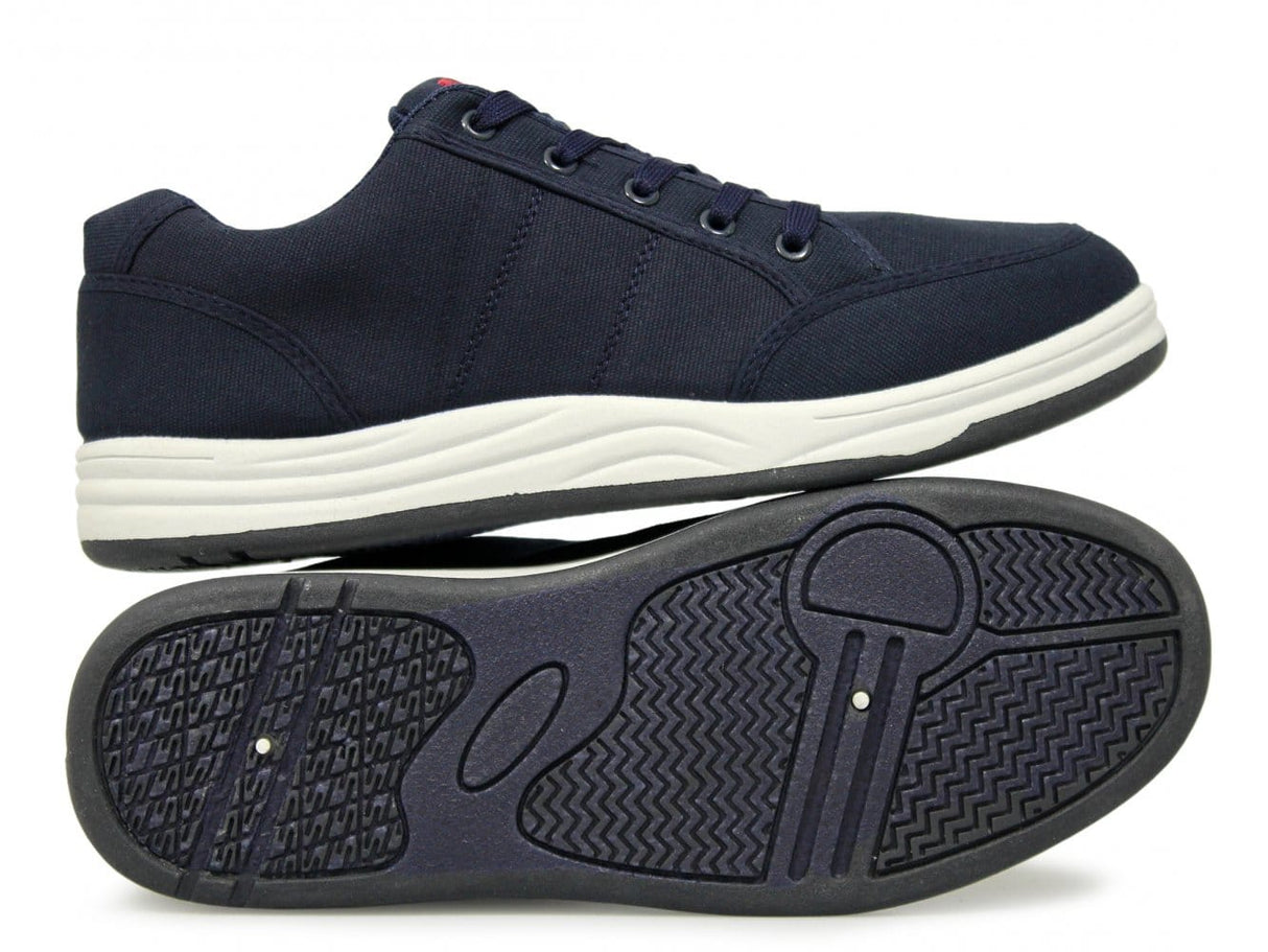 DEK CHARLIE Mens Canvas 5 Eyelet Leisure Trainers Navy