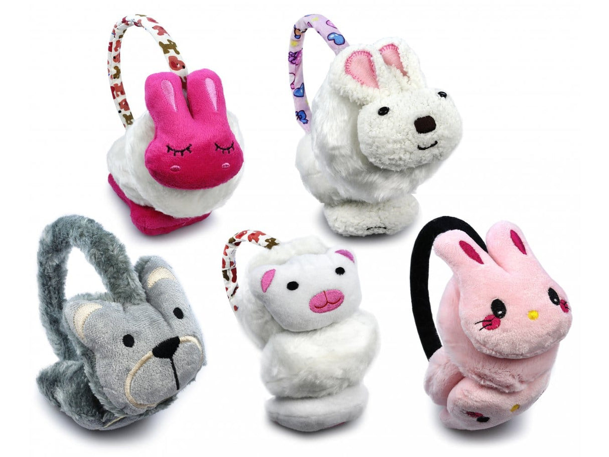 Royal Collection FASHION ANIMAL Kids Winter Earmuffs White Cat One Size