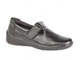 Mod Comfys LINA Womens T-Bar Touch Fasten Padded Shoes Black