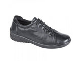 Mod Comfys LINDSAY Womens Leather Lace-Up Padded Shoes Black