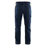 Blaklader 1444 Industry Stretch Trouser Dark Navy Blue/Hi-Vis Yellow