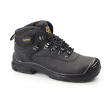 Grafters M9508A Mens Leather Super Wide Safety Boots Black