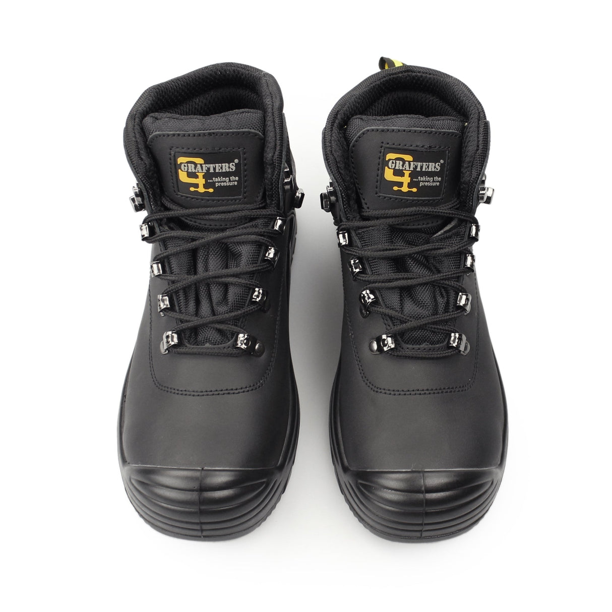 Grafters M9508A Mens Leather Super Wide Safety Boots Black