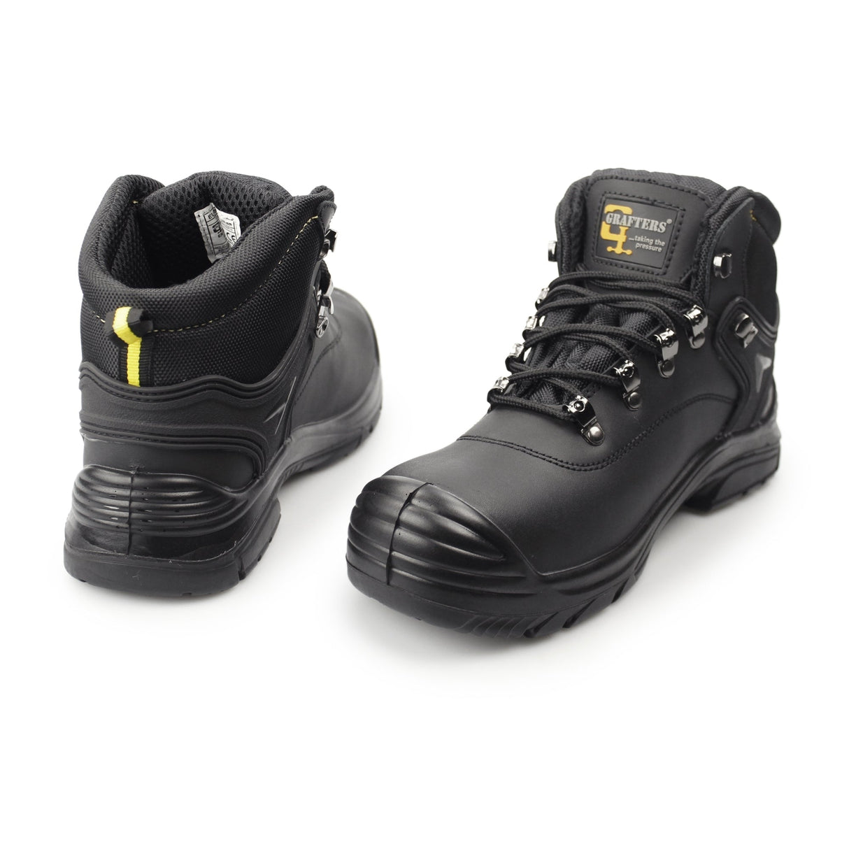 Grafters M9508A Mens Leather Super Wide Safety Boots Black
