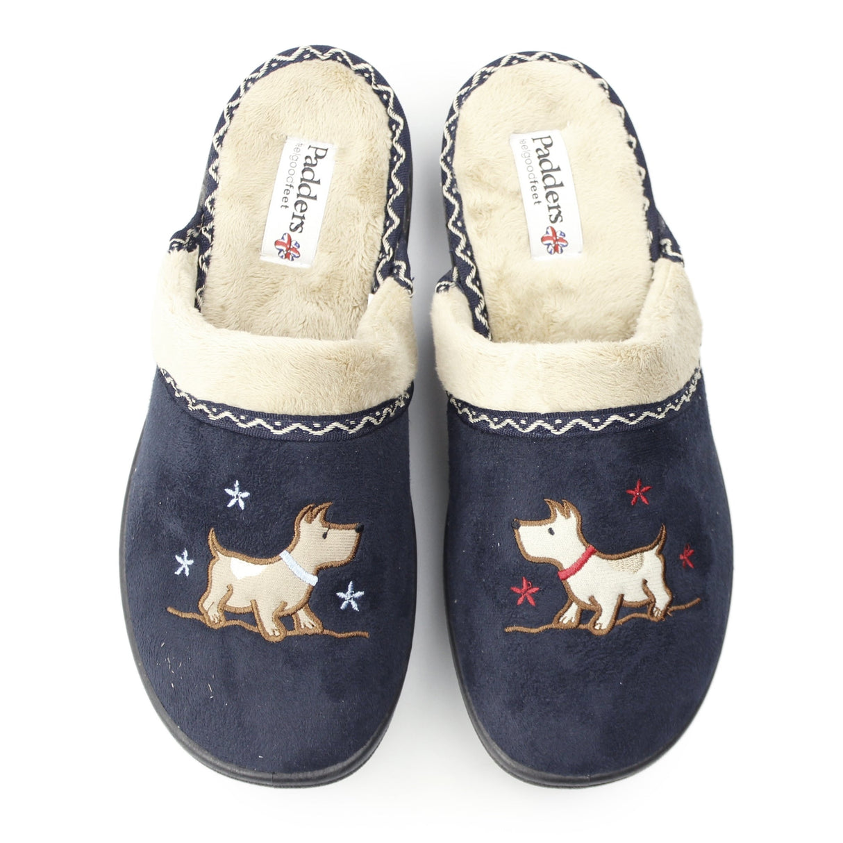 Padders SCOTTY Womens (2E Fit) Mule Slippers Navy