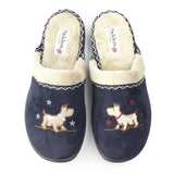 Padders SCOTTY Womens (2E Fit) Mule Slippers Navy
