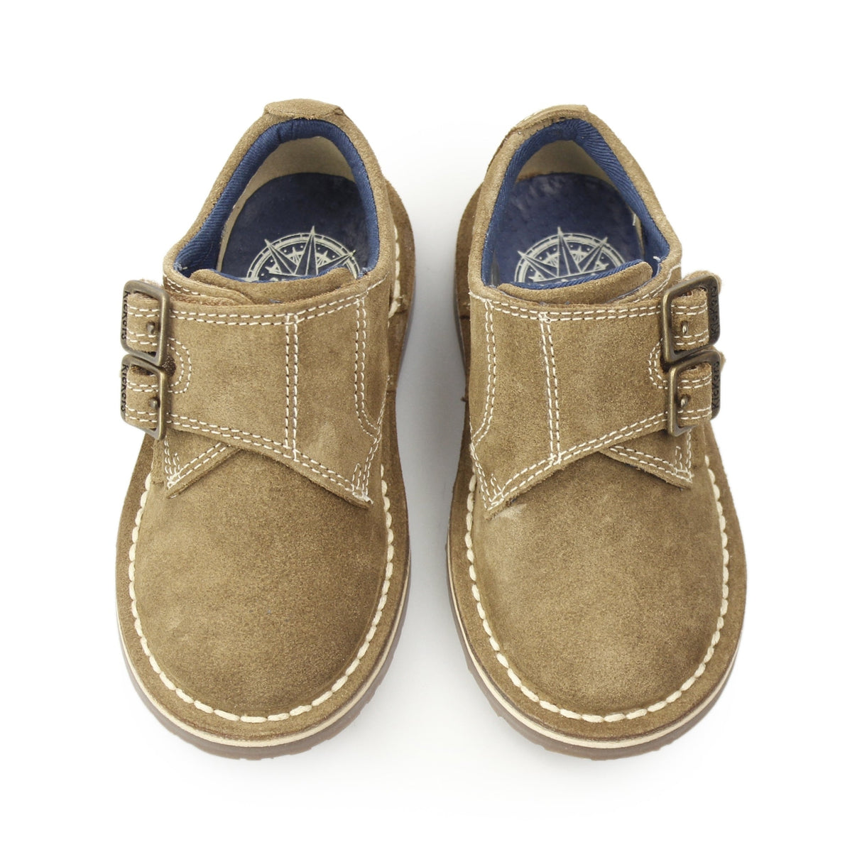 Kickers ADLAR MONK DSTRAP Kids Suede Monkstrap Shoes Light Tan