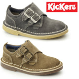 Kickers ADLAR MONK DSTRAP Kids Suede Monkstrap Shoes Light Tan