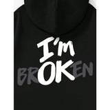 "I’m OK" Graphic Hoodie – European Size | Men’s Hip Hop Streetwear Pullover
