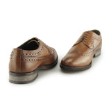 Silver Street London DOWNING Mens Leather Longwing Derby Brogues Tan