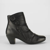 Cipriata EMMA Womens Leather Button Zip Up Ankle Boots Black