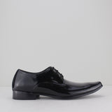 Mister Carlo OSWALD Mens Faux Patent Leather Derby Shoes Black
