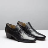 Club Cubano LUIGI Mens Leather Cuban Heel Shoes Black