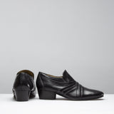Club Cubano LUIGI Mens Leather Cuban Heel Shoes Black
