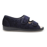 Padders LYDIA Womens (2E Fit) Touch Fasten Slippers Navy