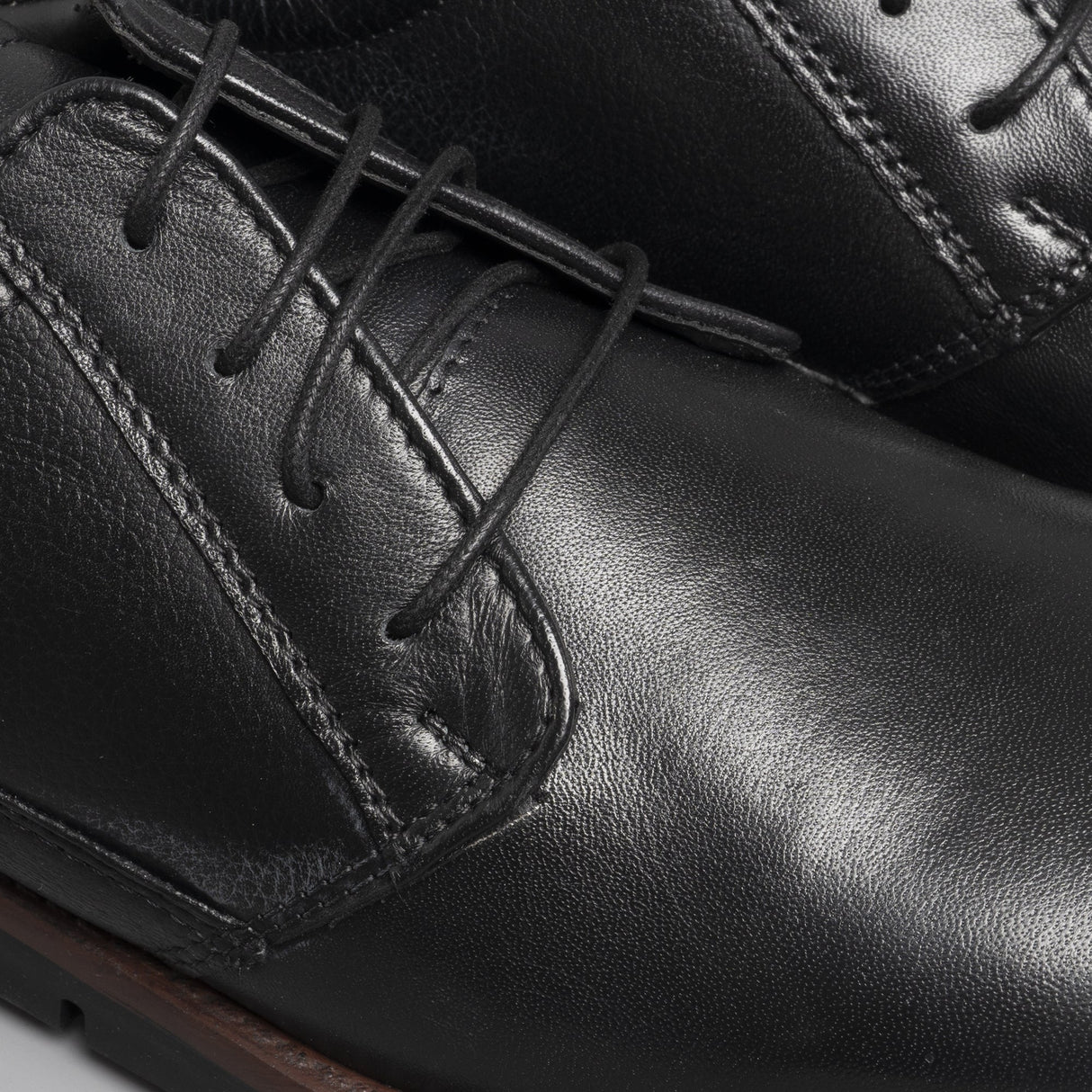 Dr Keller ANGUS Mens Leather Derby Shoes Black