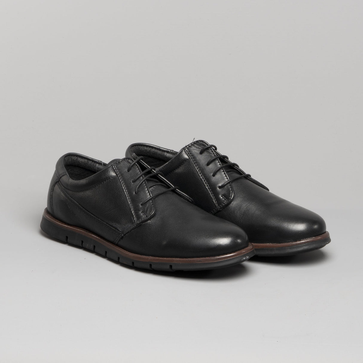 Dr Keller ANGUS Mens Leather Derby Shoes Black