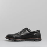 Dr Keller ANGUS Mens Leather Derby Shoes Black