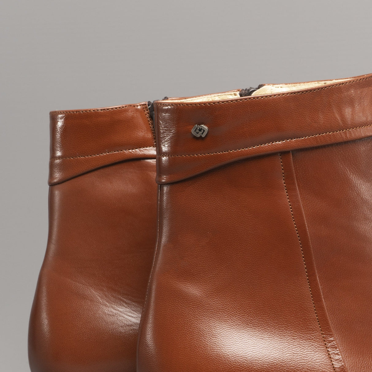 EMMANUEL Mens Leather Cuban Heel Boots Armagnac