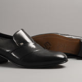 RICO Mens Smooth Leather Cuban Heel Shoes Black