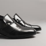 RICO Mens Smooth Leather Cuban Heel Shoes Black