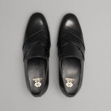 RICO Mens Smooth Leather Cuban Heel Shoes Black