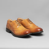 Mister Carlo MONTY II Mens Leather Brogue Lace Ups Tan