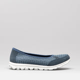 Boulevard L9548C Womens Memory Foam Slip On Trainers Navy