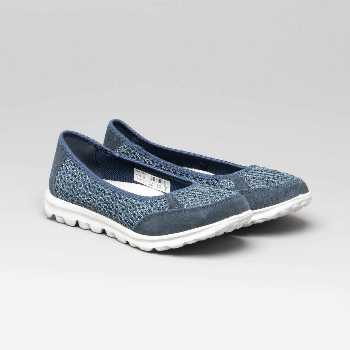 Boulevard L9548C Womens Memory Foam Slip On Trainers Navy