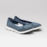 Boulevard L9548C Womens Memory Foam Slip On Trainers Navy