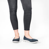 Boulevard L9548C Womens Memory Foam Slip On Trainers Navy