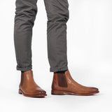 Kensington TED Mens Leather Chelsea Boots Tan