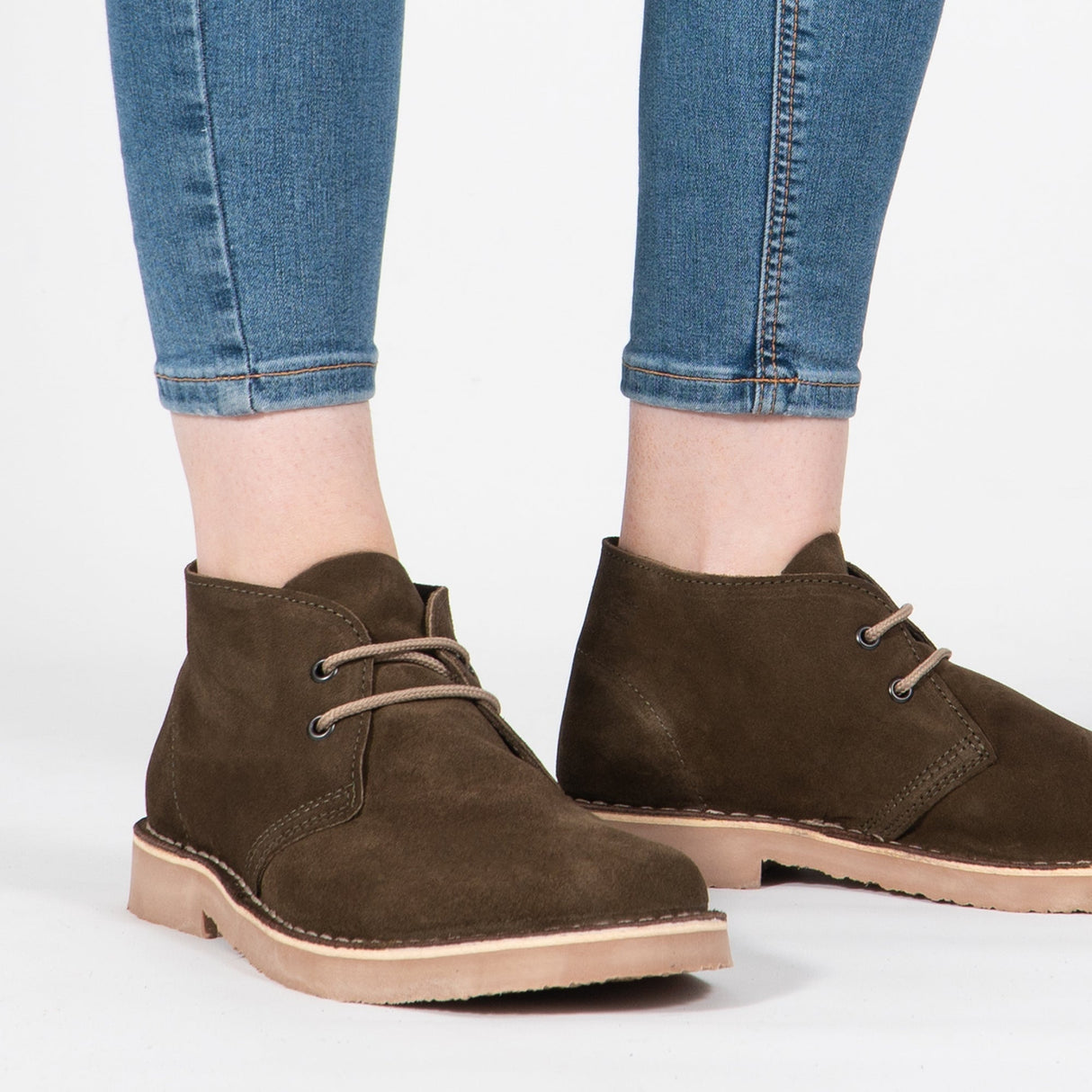 Roamers M400ES Mens Desert Boots Khaki