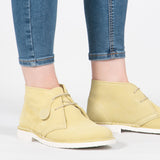 Popps PASTEL Womens Suede Casual Desert Boots Mellow Yellow