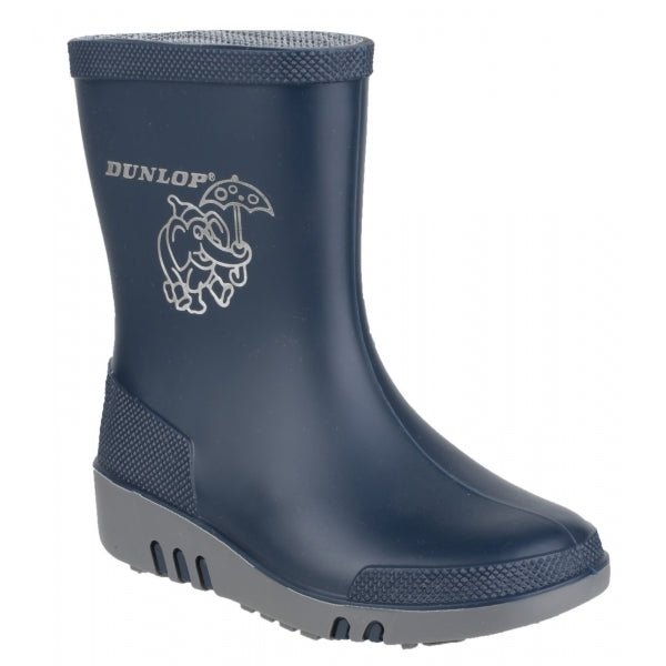 Dunlop MINI ELEPHANT Kids Wellington Boots Blue