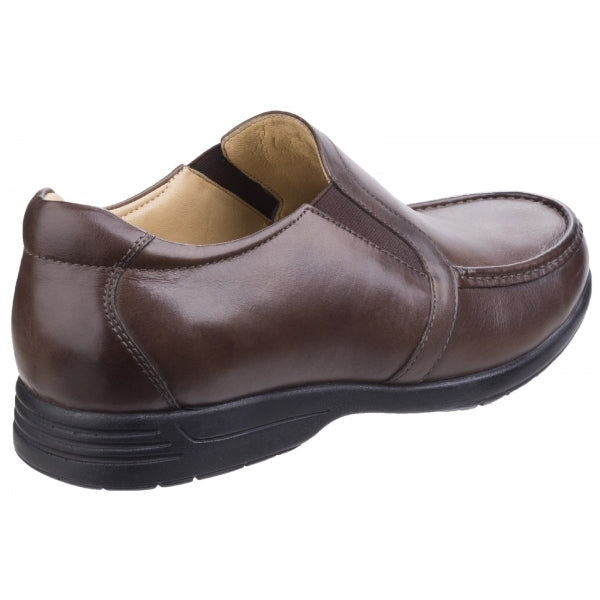Fleet & Foster GORDON Mens Leather Slip On Shoes Brown