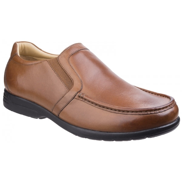Fleet & Foster GORDON Mens Leather Slip On Shoes Tan