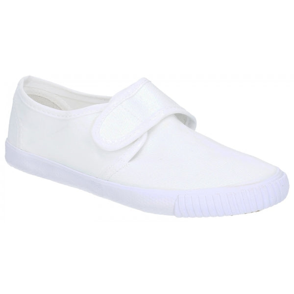 Mirak 99248 Unisex Canvas Touch Fasten Plimsolls White