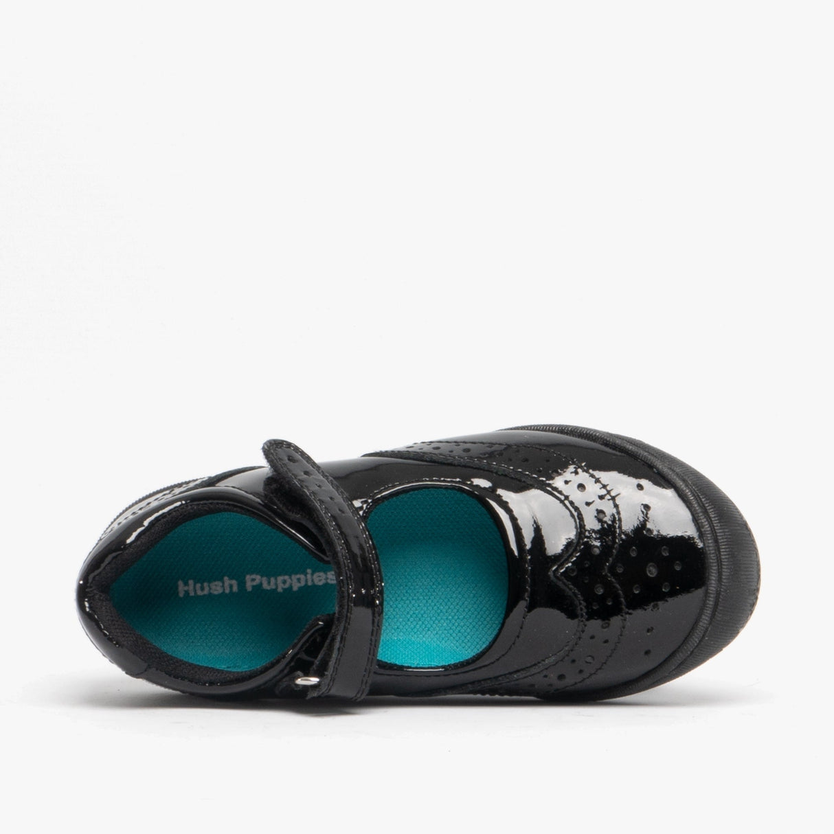 Hush Puppies RINA Girls Leather School Shoes Black Patent