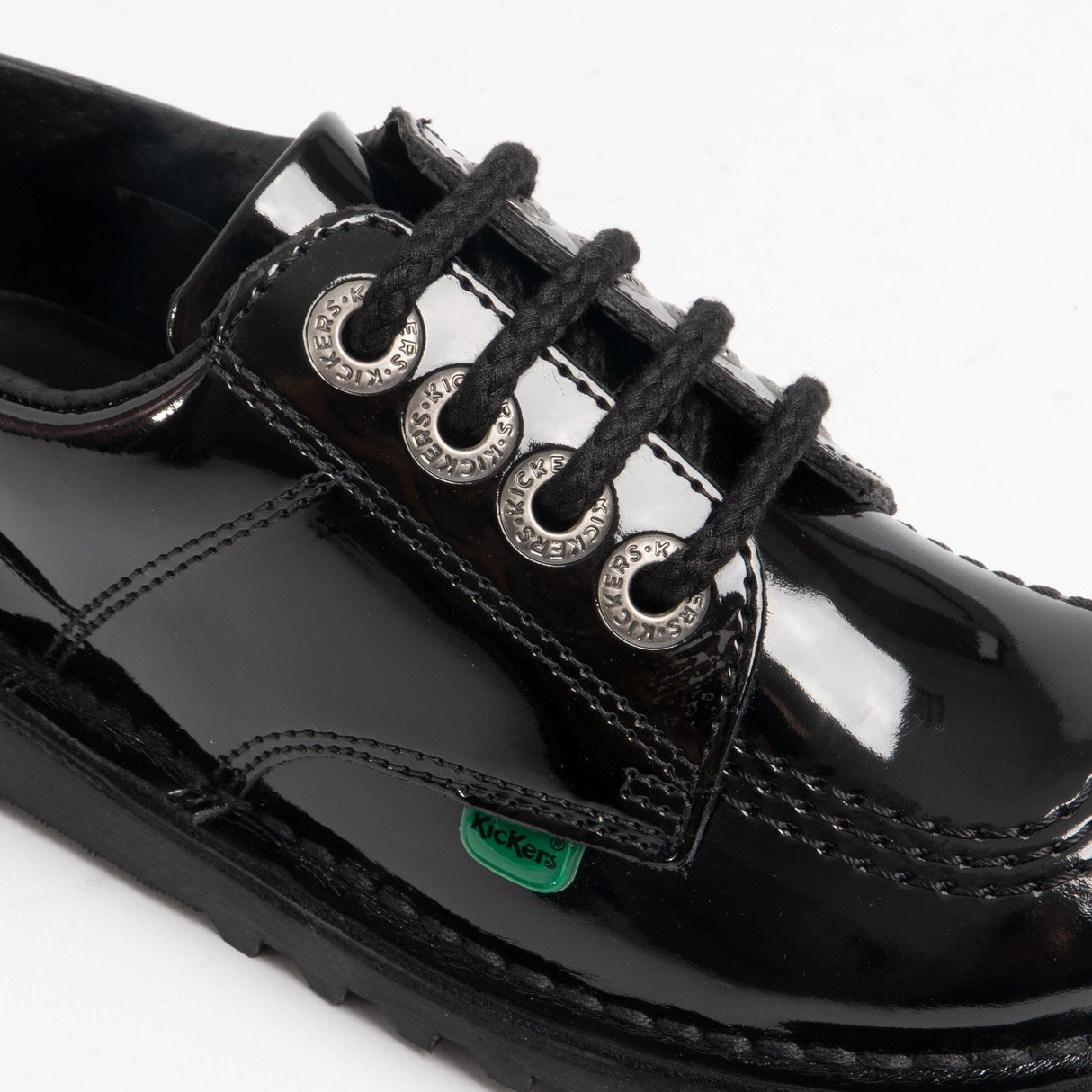 Kickers KICK LO Kids Patent Leather Shoes Black