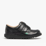 Kickers KICK LO Kids Leather Velcro Shoes Black
