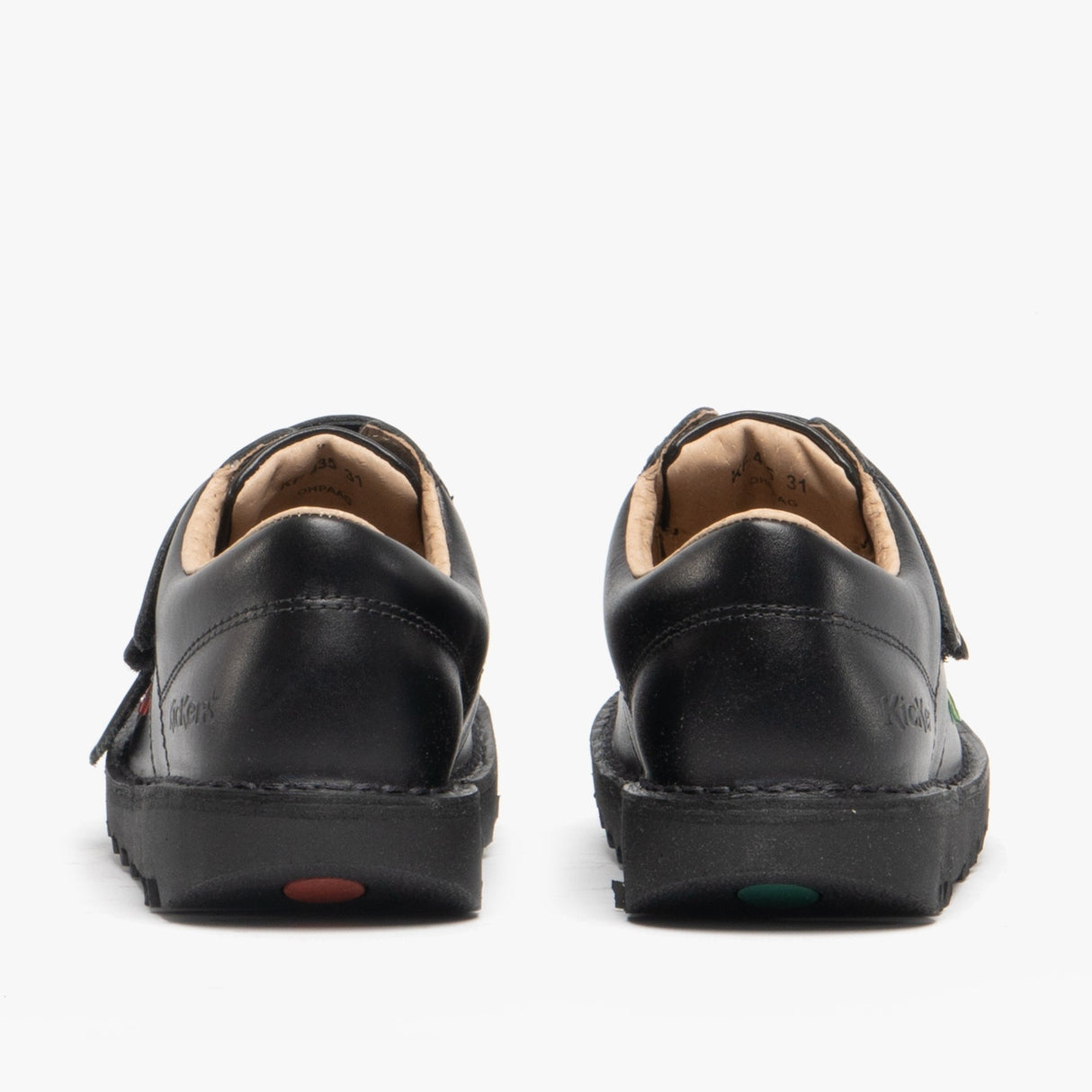 Kickers KICK LO Kids Leather Velcro Shoes Black
