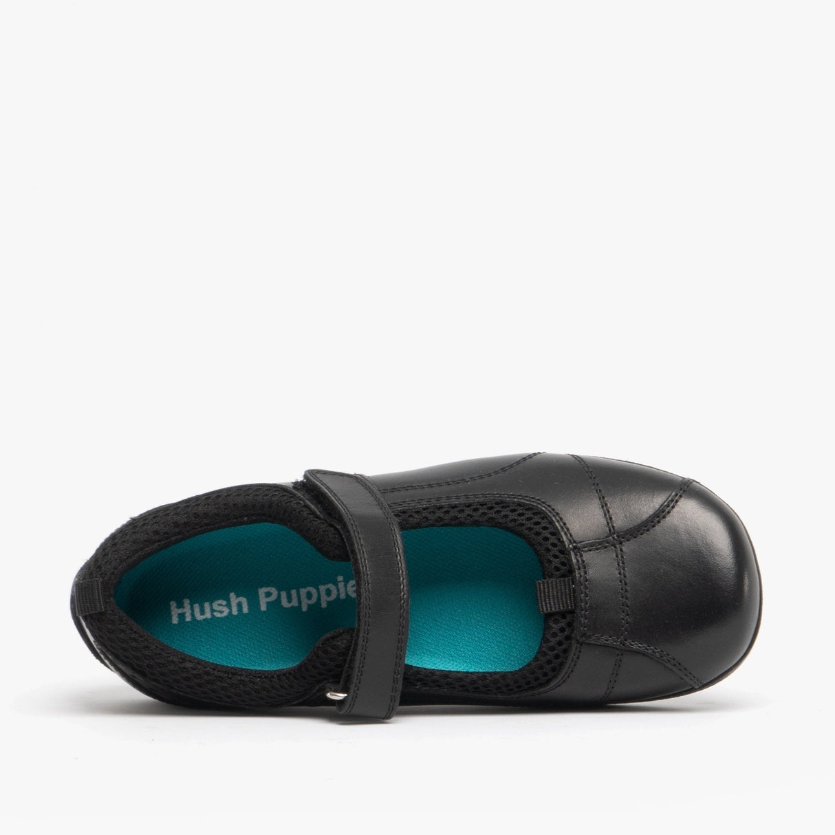 Hush Puppies CINDY Girls Leather School Shoes Black