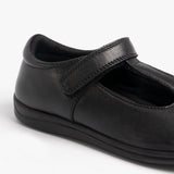 MAGGIE Girls Leather Touch Fasten T Bar Shoes Black