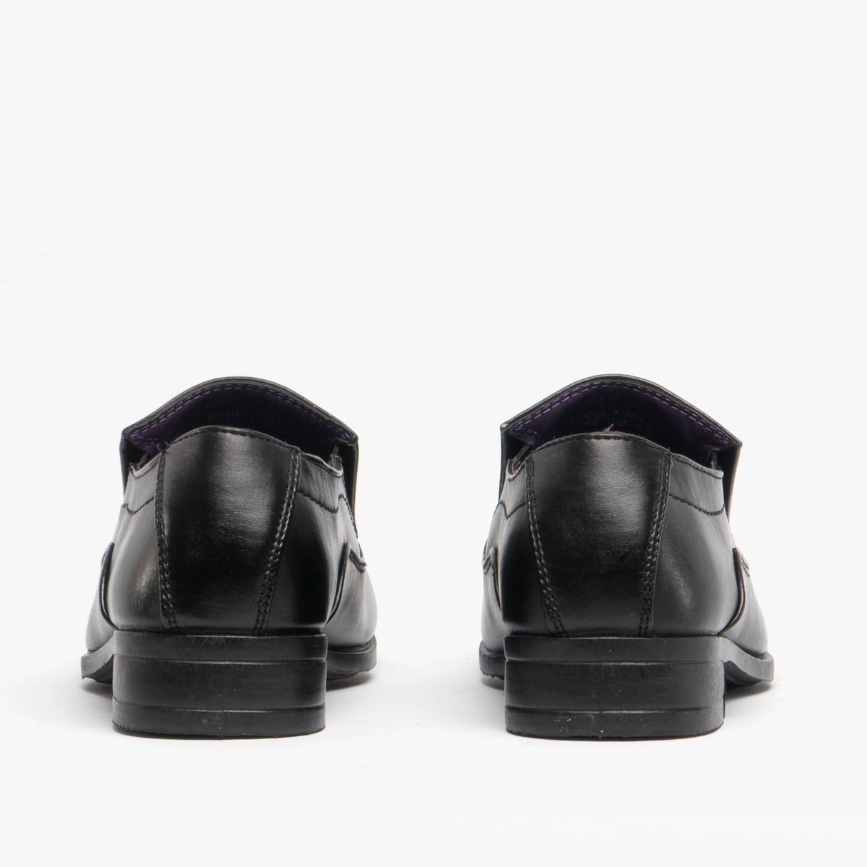 US Brass RAVEN Boys Faux Leather Slip On School Shoes Black