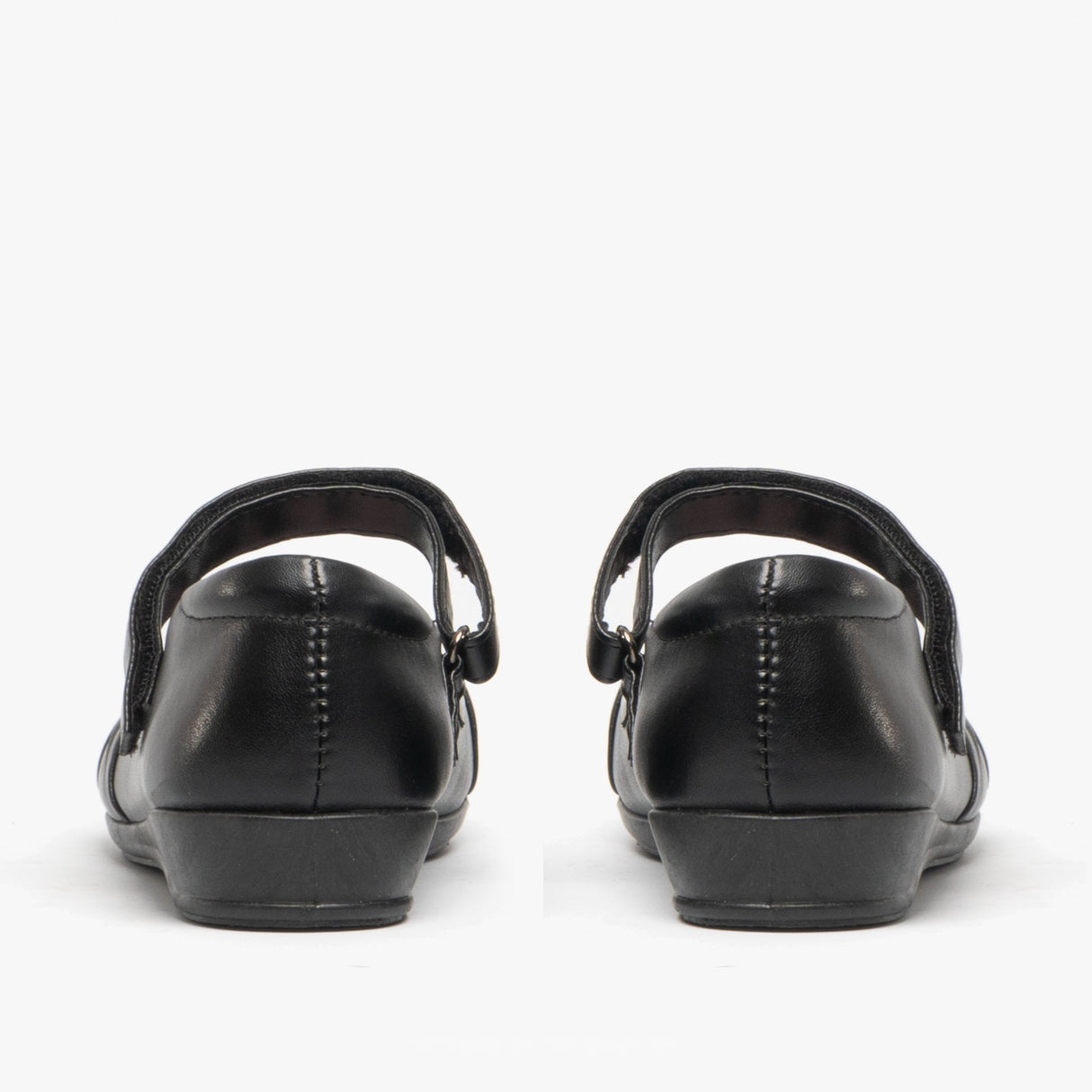 US Brass PAIGE II Girls Touch Fastened Diamante Brooch Bar Shoes Black