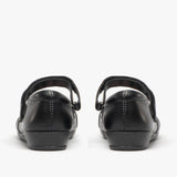 US Brass PAIGE II Girls Touch Fastened Diamante Brooch Bar Shoes Black