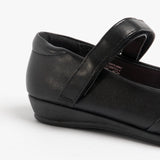 US Brass PAIGE II Girls Touch Fastened Diamante Brooch Bar Shoes Black