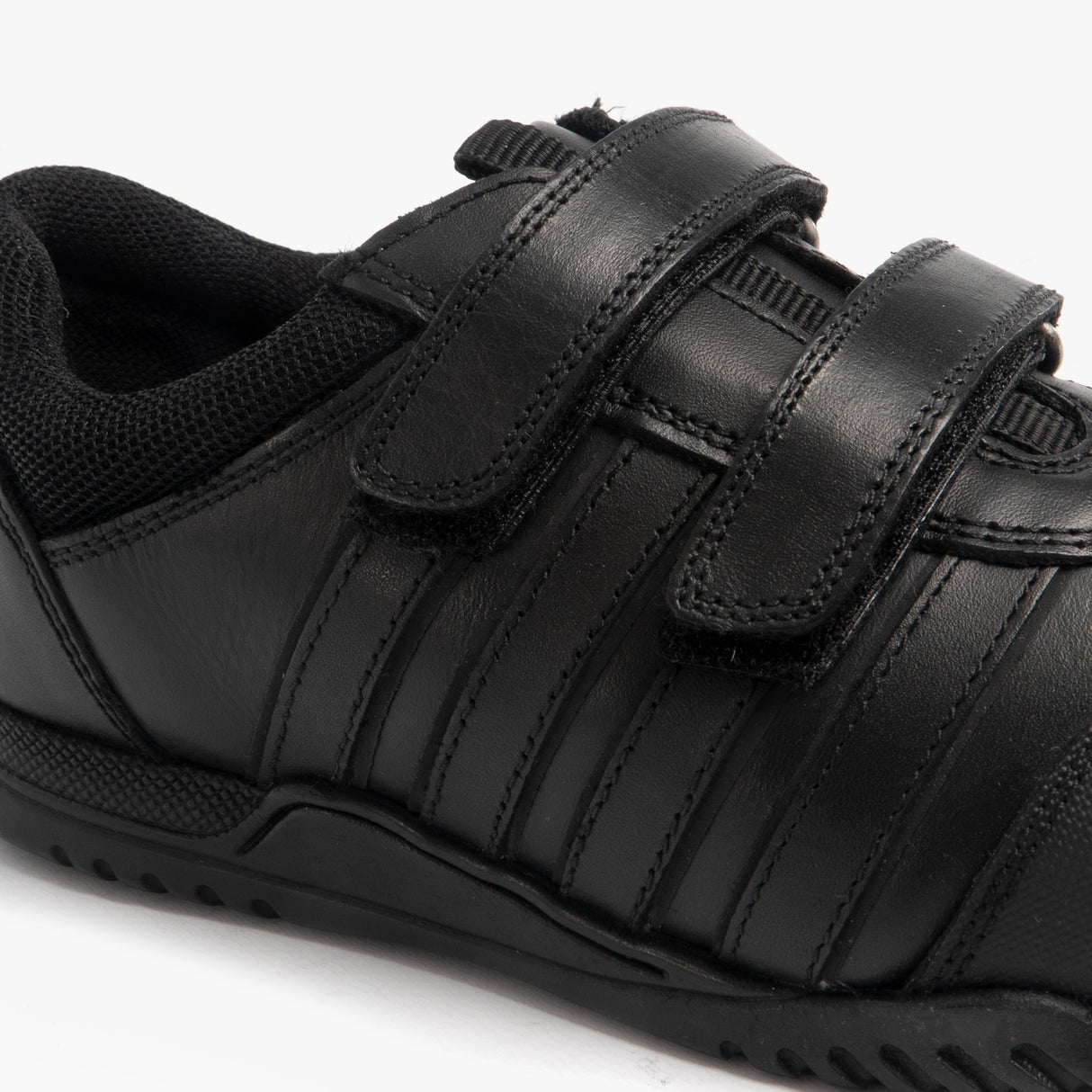 Hush Puppies JOSH Boys Leather School Shoes Black